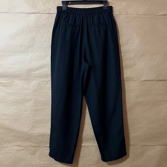 Madewell The Tailored Tapered Pants Linen Blend Barrel Leg Trousers Black Size 6 - Picture 8 of 11